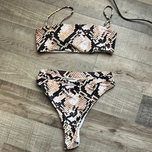 Snake print swimsuit